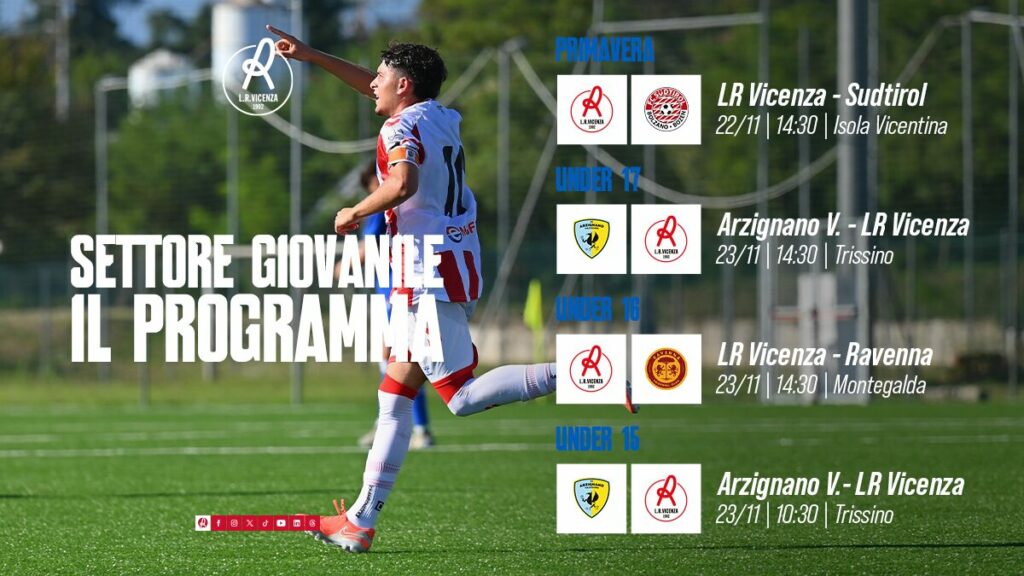 giovanili vicenza 22 e 23 novembre