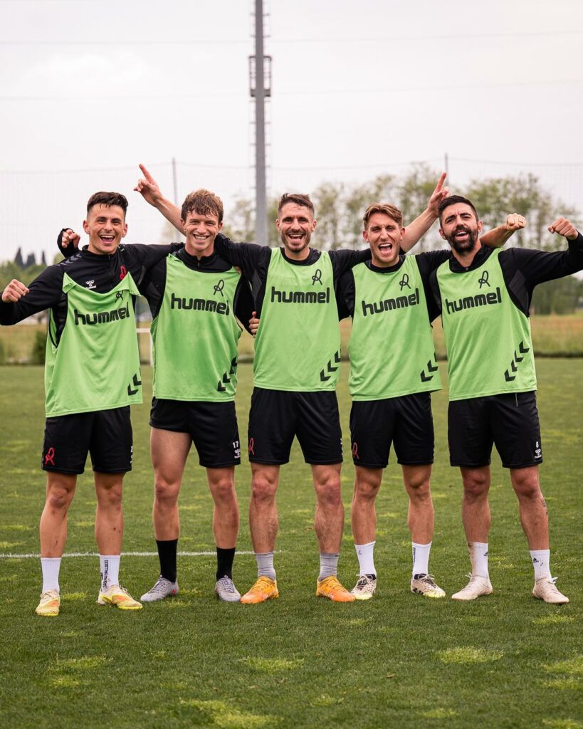 I biancorossi in allenamento